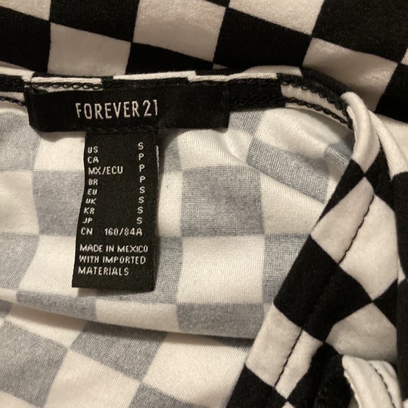 Juniors black & white checkered bodysuit size S - Picture 3 of 3